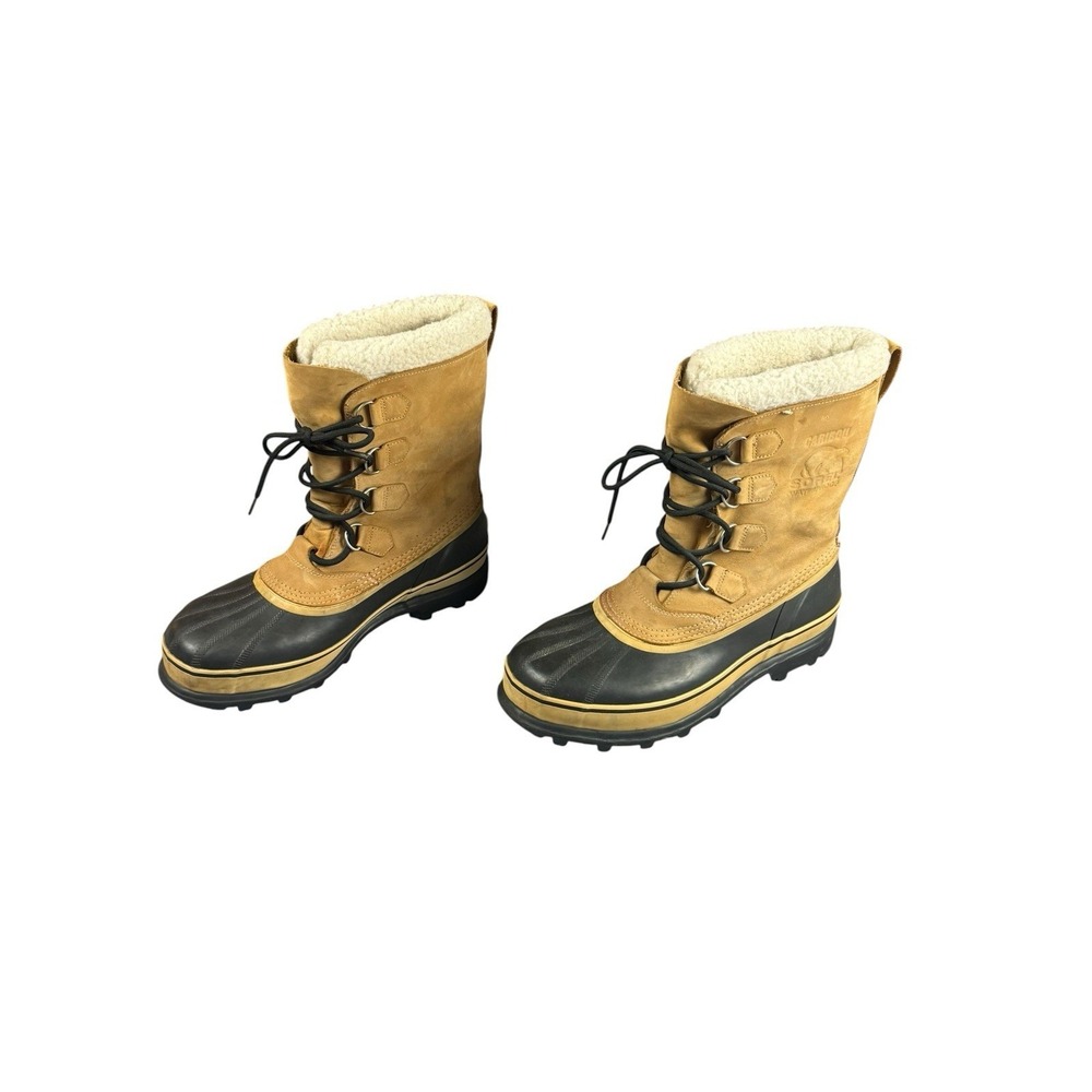 SOREL Caribou Boots Men 10 Waterproof Insulated Snow Leather NM1000 281 28cm - Picture 3 of 9
